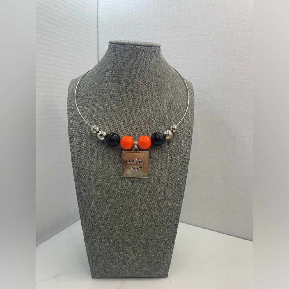 Vintage Best Motorcycles choker with acrylic beads.